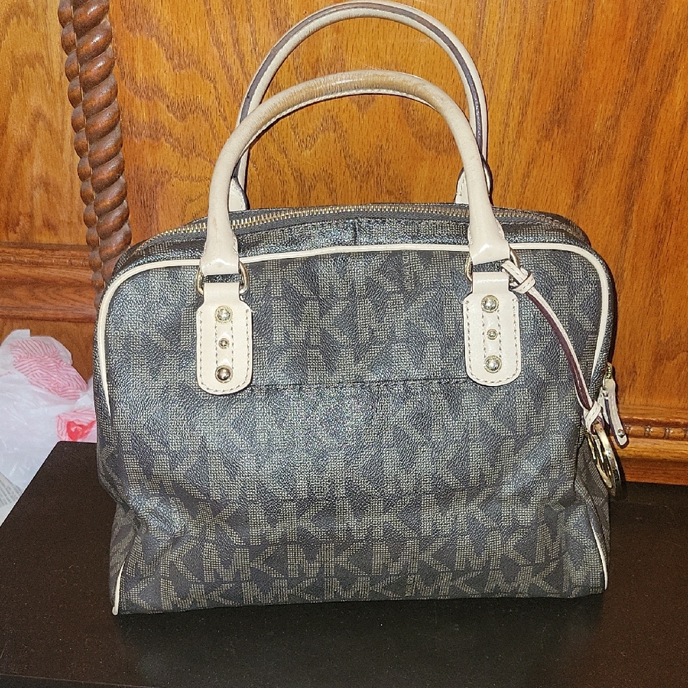 Michael Kors Black and Cream Satchel